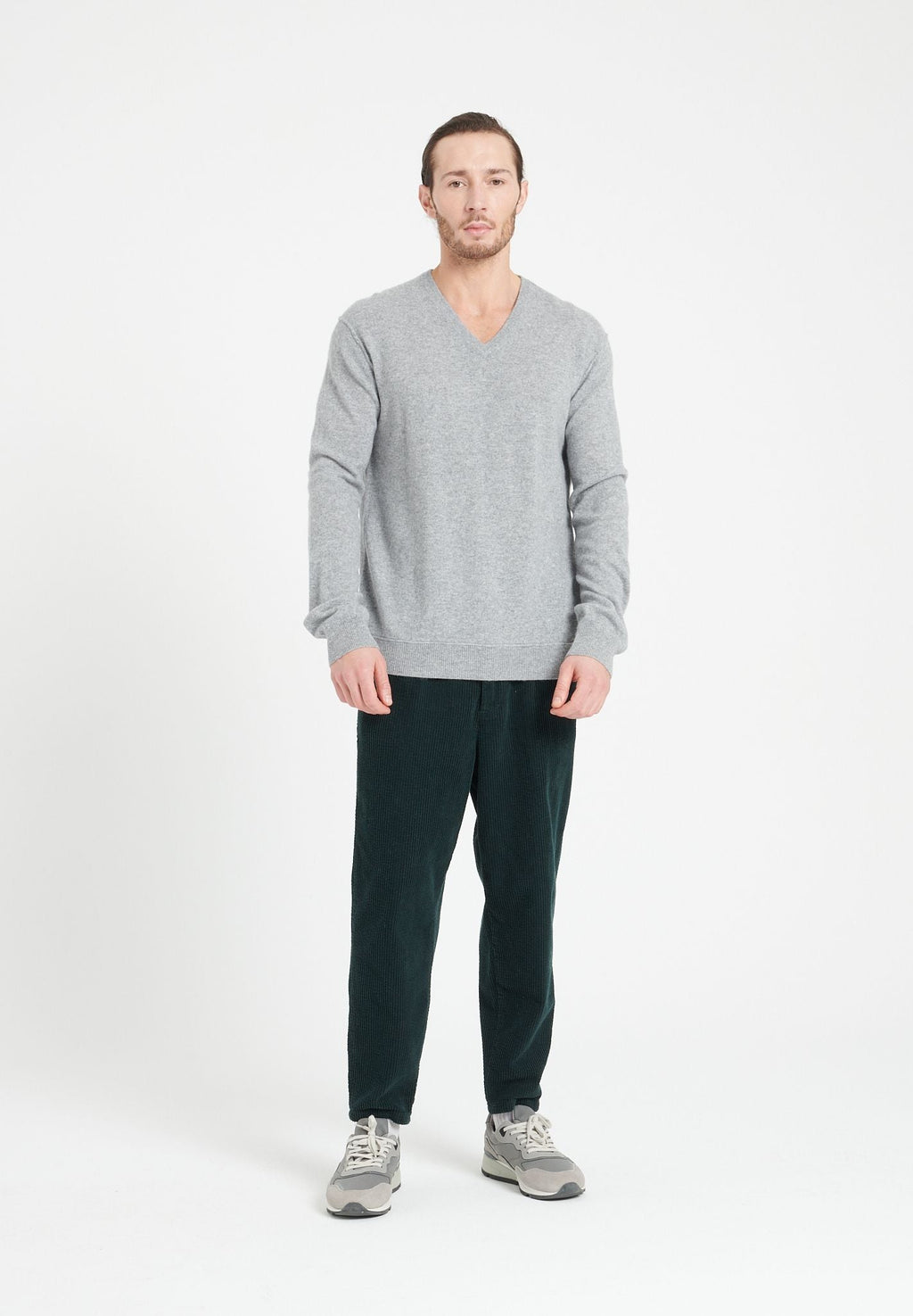 LUKE 11 V-neck cashmere sweater light grey