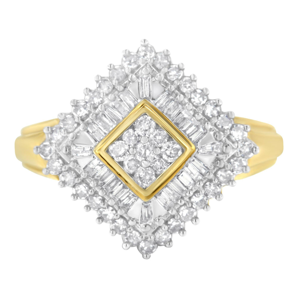 10K Yellow Gold Diamond Ballerina Ring (1 Cttw, I-J Color, I1-I2 Clarity)