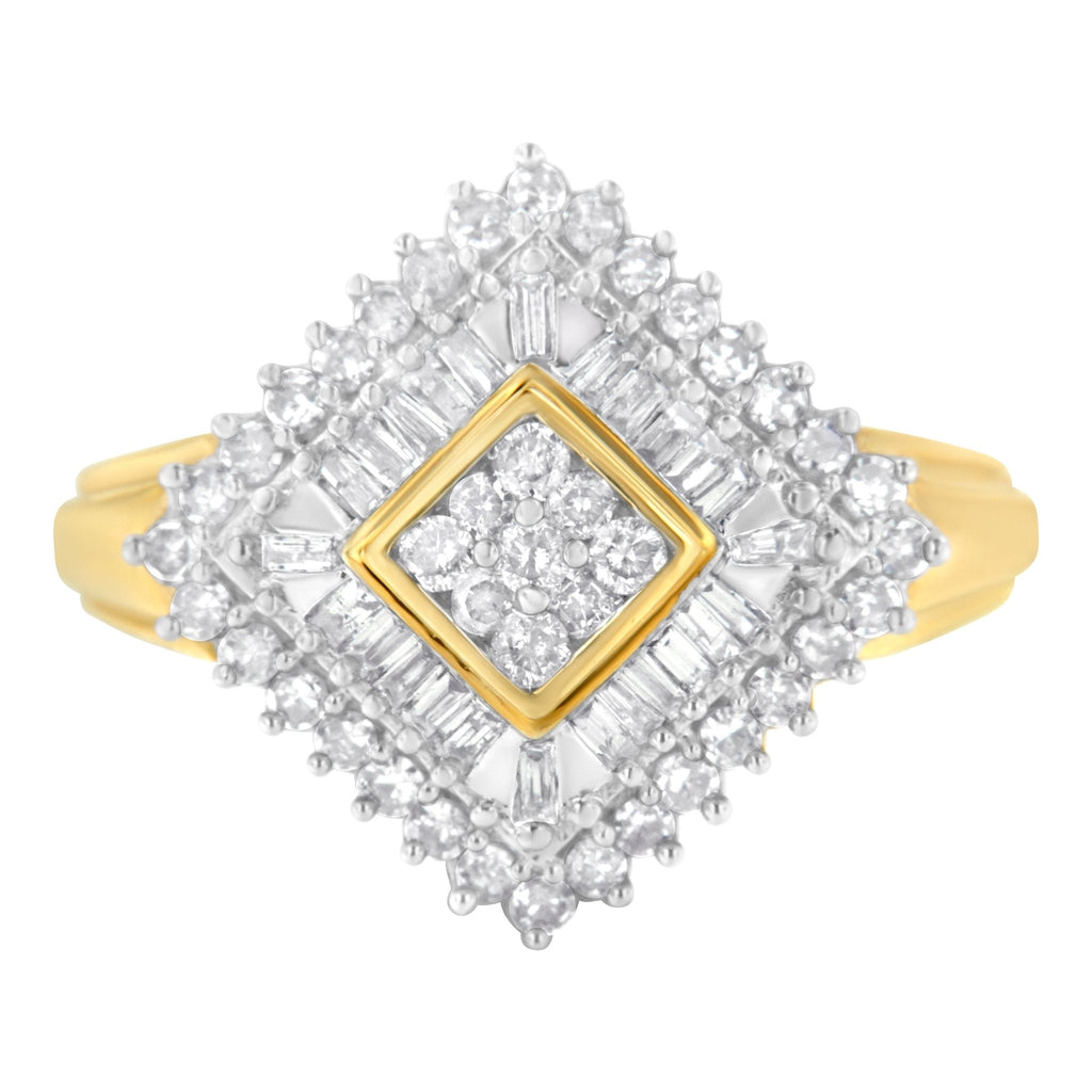 10K Yellow Gold Diamond Ballerina Ring (1 Cttw, I-J Color, I1-I2 Clarity)