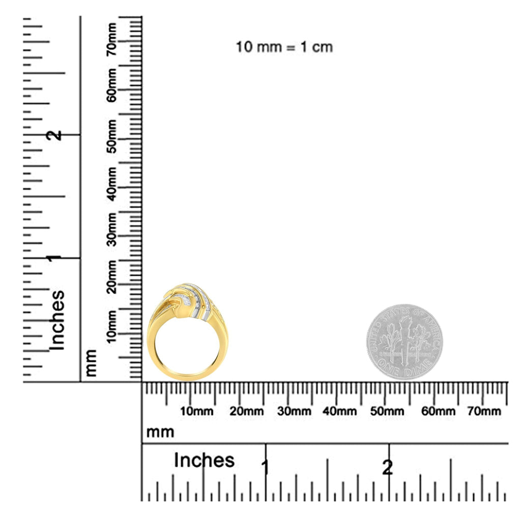 10K Yellow Gold Diamond Bypass Ring (1.0 cttw, H-I Color, I2-I3 Clarity)