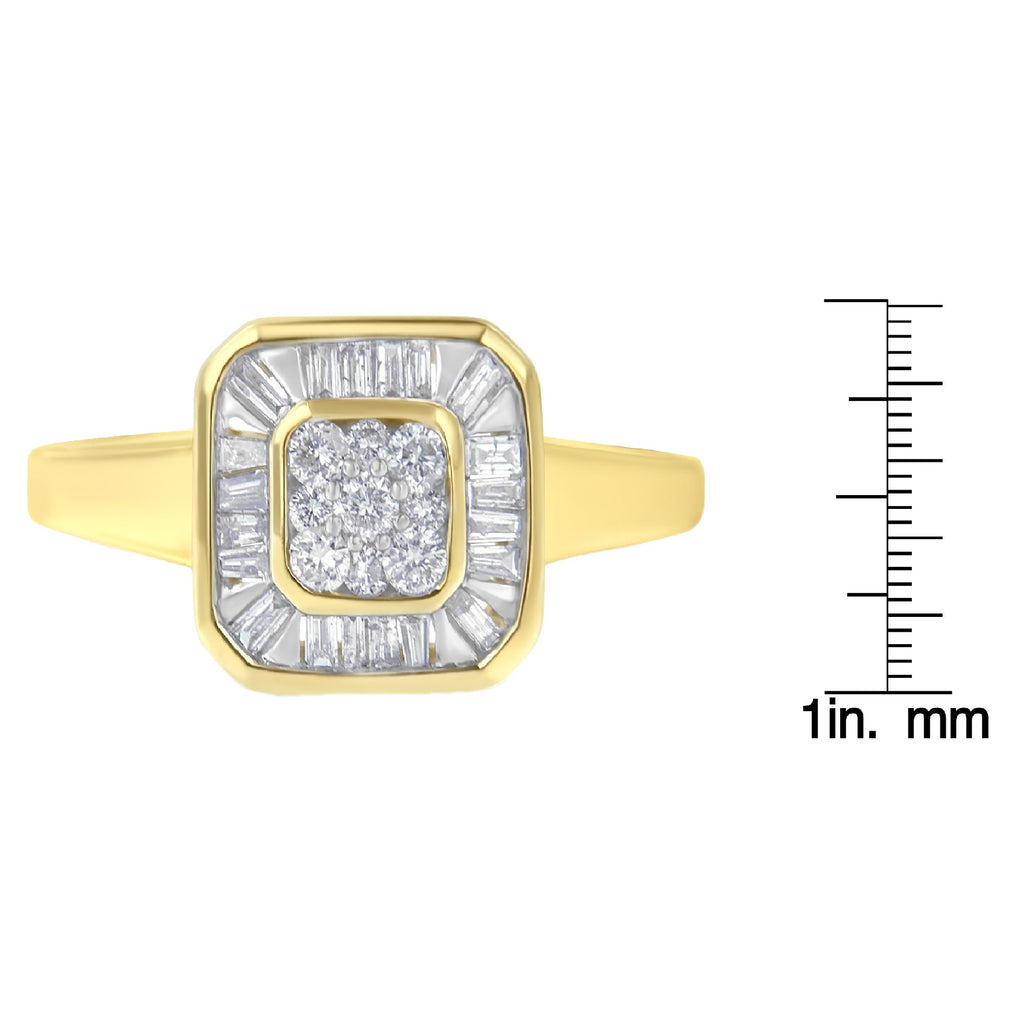 10K Yellow Gold Diamond Cocktail Ring (1/2 Cttw, I-J Color, SI2-I1 Clarity)