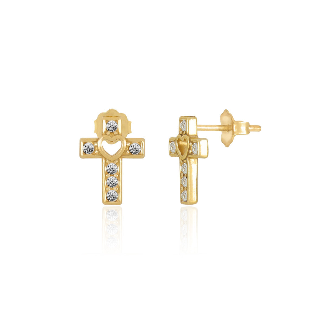 The Sweetheart Crystal Cross Earrings