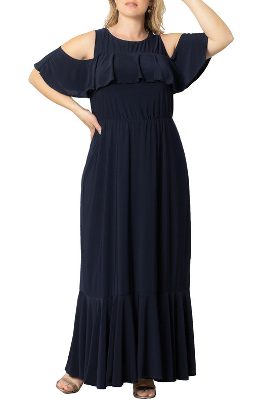 Piper Cold Shoulder Maxi Dress - Plus