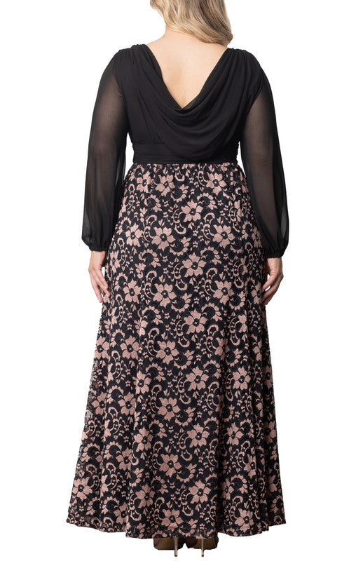 Mon Tresor Lace Evening Gown - Plus