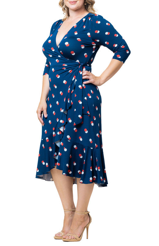 Flirty Flounce Wrap Dress - Plus