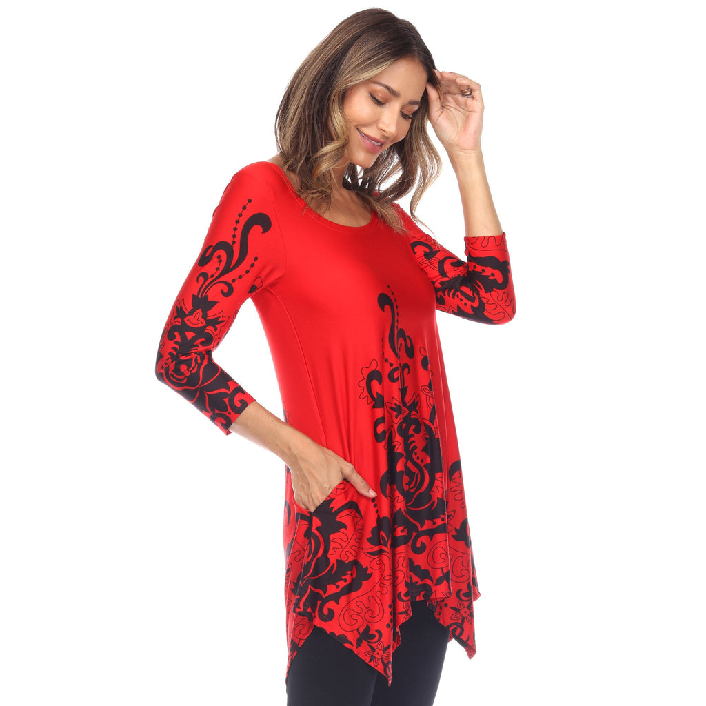 White Mark Women's Yanette Tunic Top (6 Colors Available)