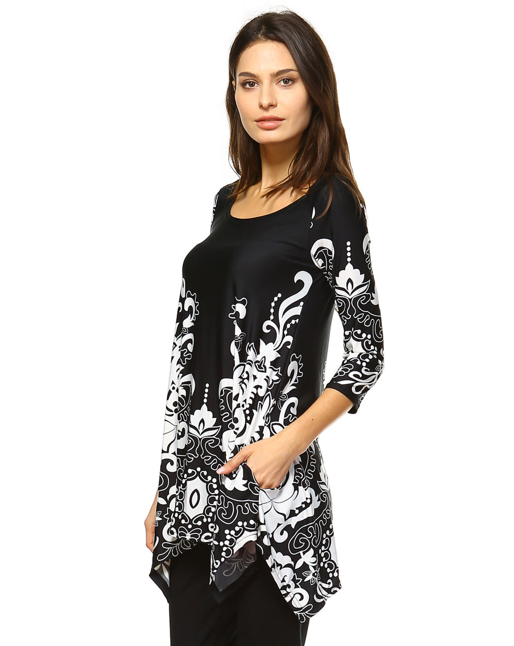 White Mark Women's Yanette Tunic Top (6 Colors Available)