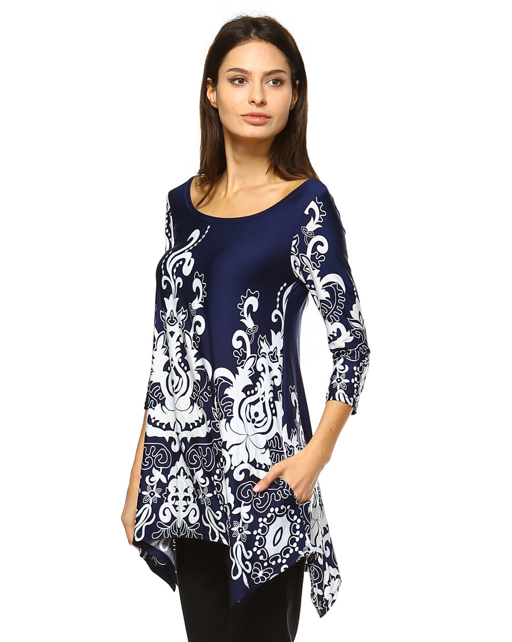 White Mark Women's Yanette Tunic Top (6 Colors Available)