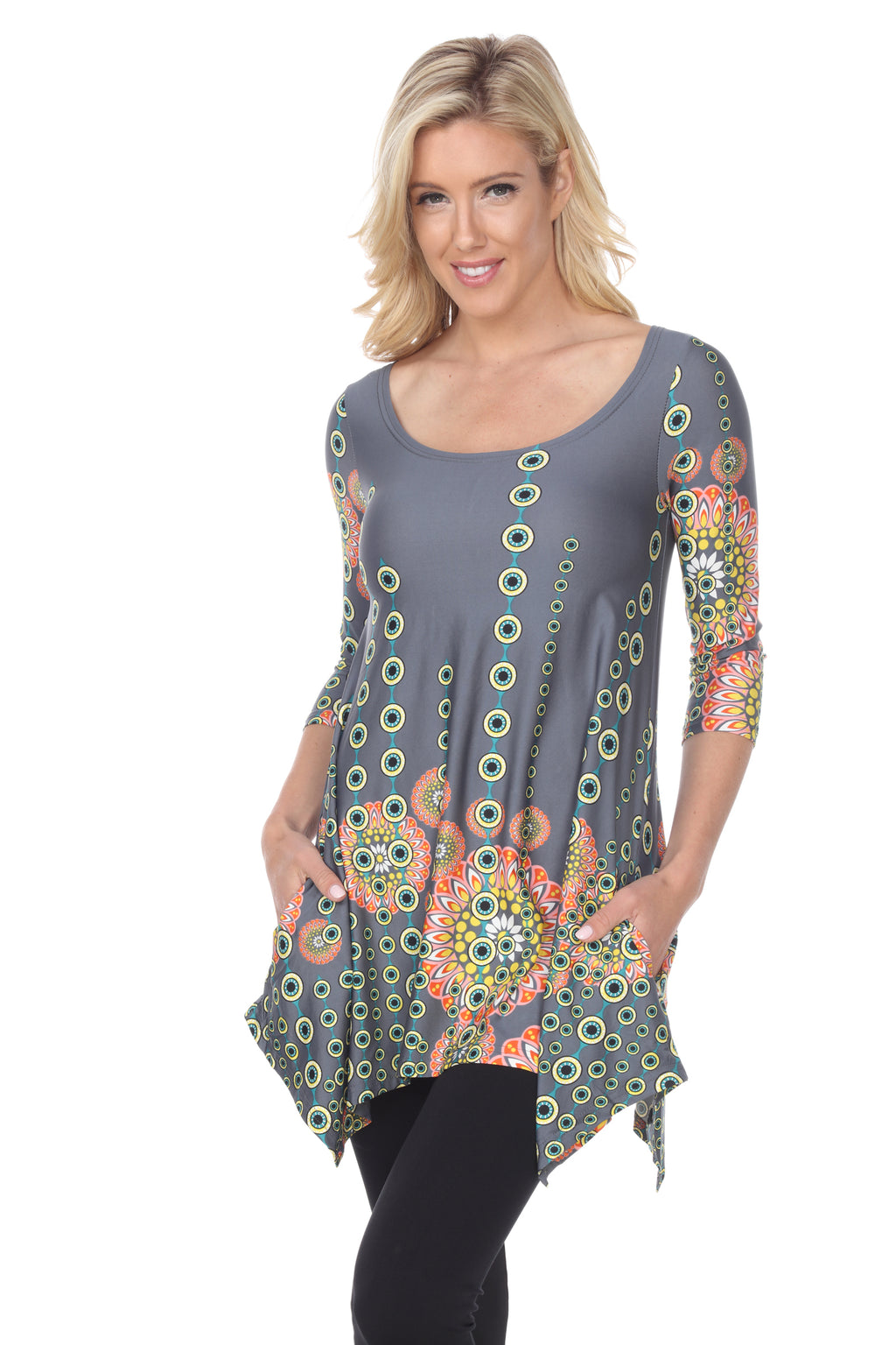 White Mark Women's Rella Tunic Top (6 Colors Available)