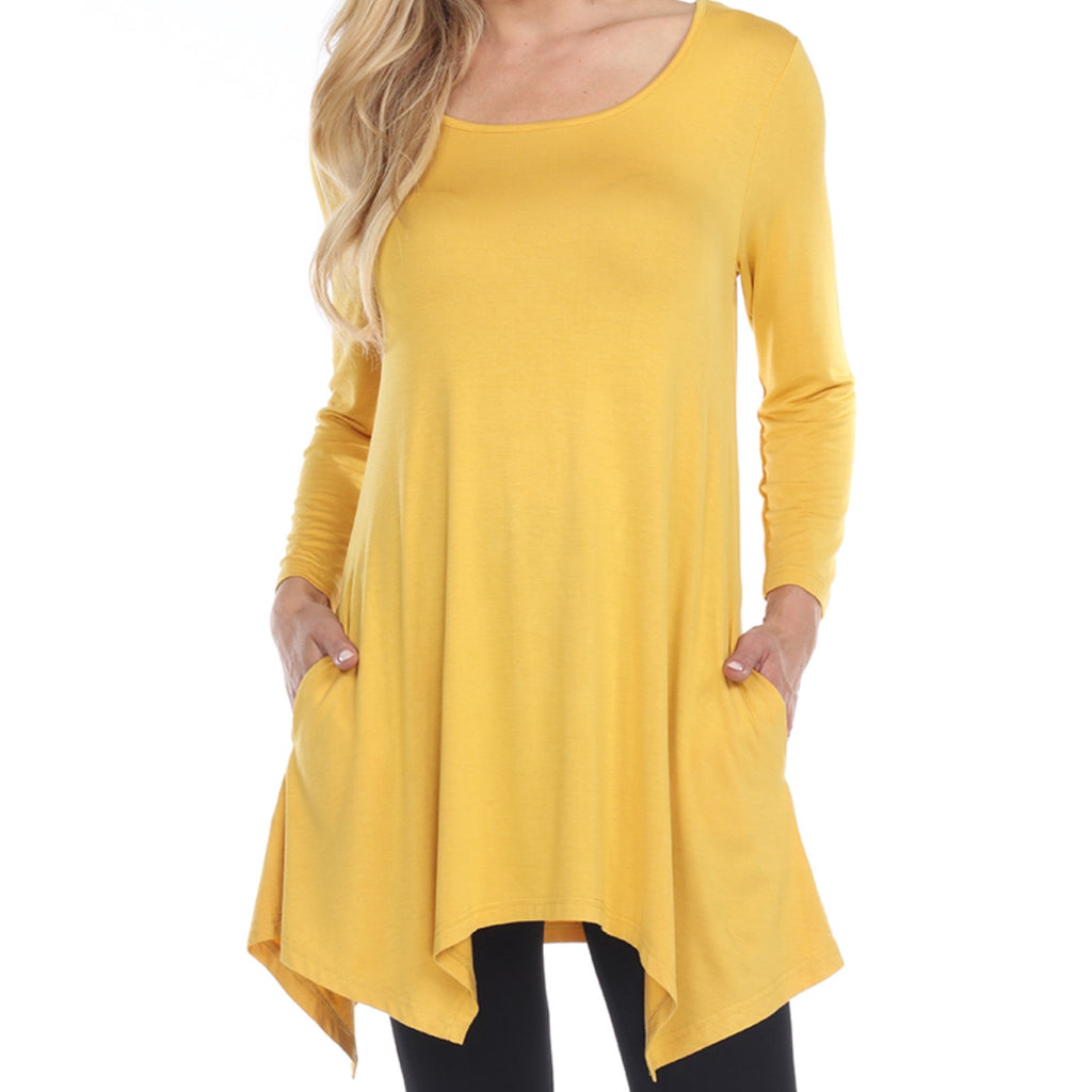 White Mark Women's Makayla Tunic Top (7 Colors Available)