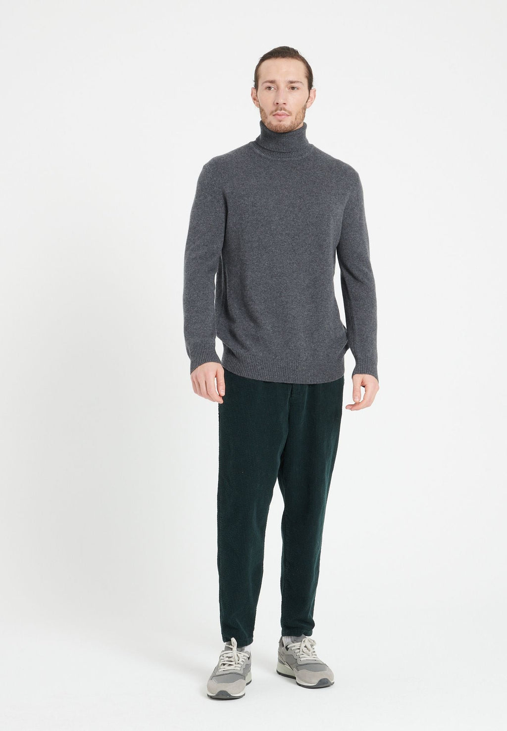 LUKE 15 4-thread cashmere turtleneck sweater charcoal grey