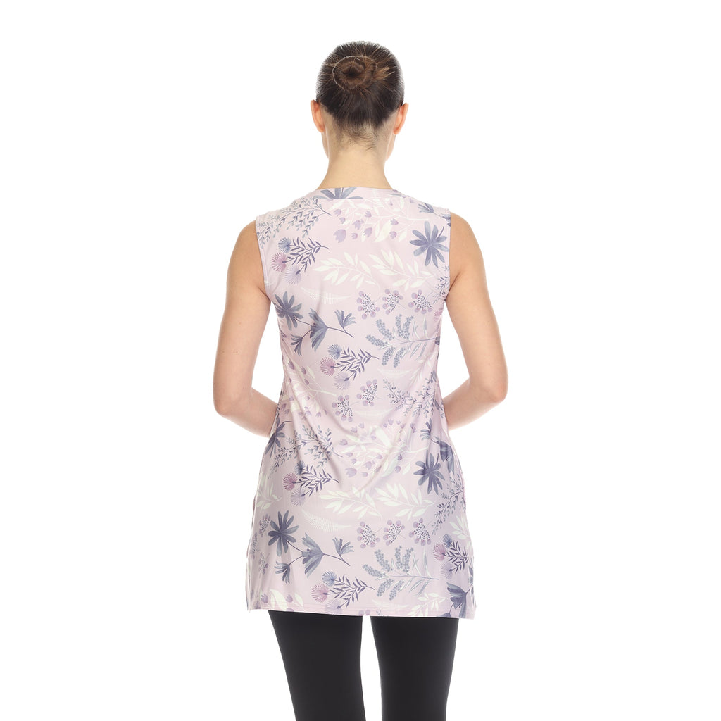 White Mark Women's Floral Sleeveless Tunic Top (6 Colors Available)