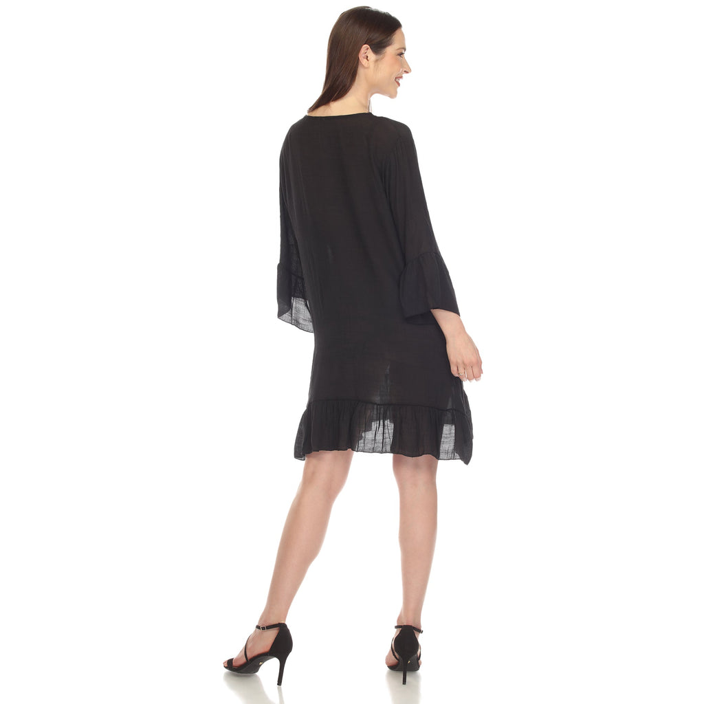 Women's Sheer Crochet Knee Length Cover Up Dress (4 Colors Available)