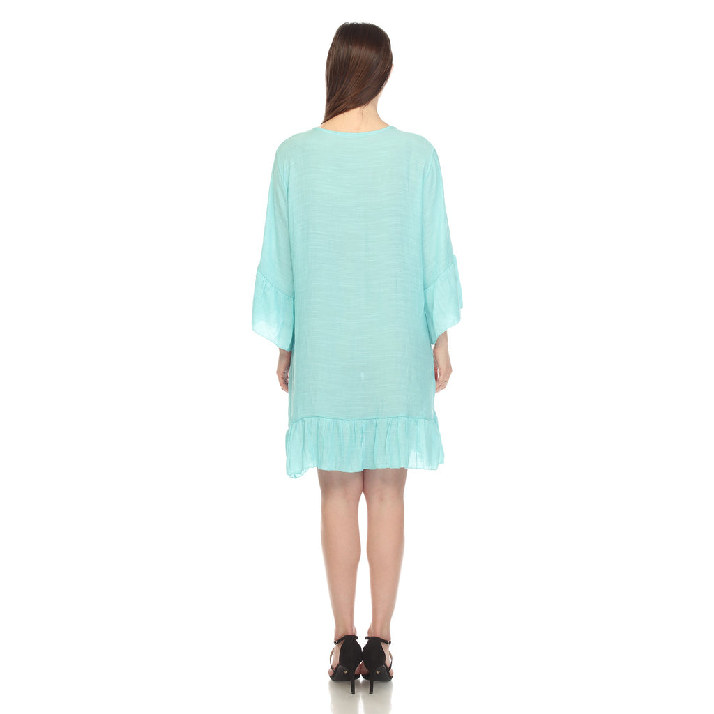 Women's Sheer Crochet Knee Length Cover Up Dress (4 Colors Available)