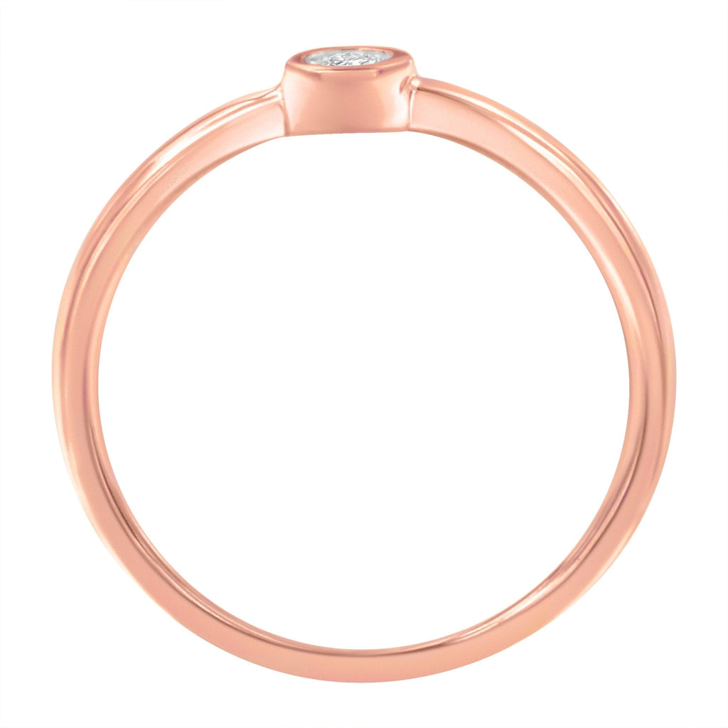 14K Rose Gold Plated .925 Sterling Silver Miracle Set Diamond Ring (1/20 Cttw, J-K Color, I1-I2 Clarity)