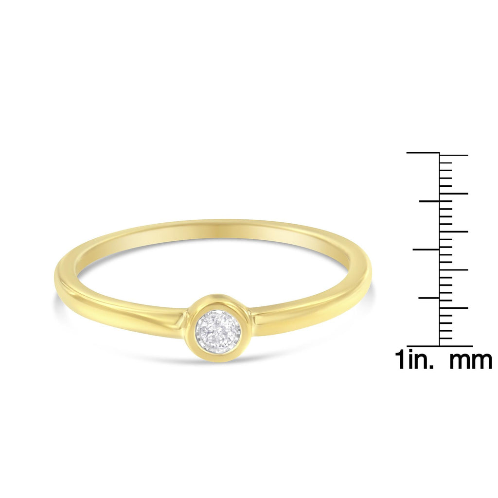 14K Yellow Gold Plated .925 Sterling Silver Miracle Set Diamond Ring (1/20 Cttw, J-K Color, I1-I2 Clarity)