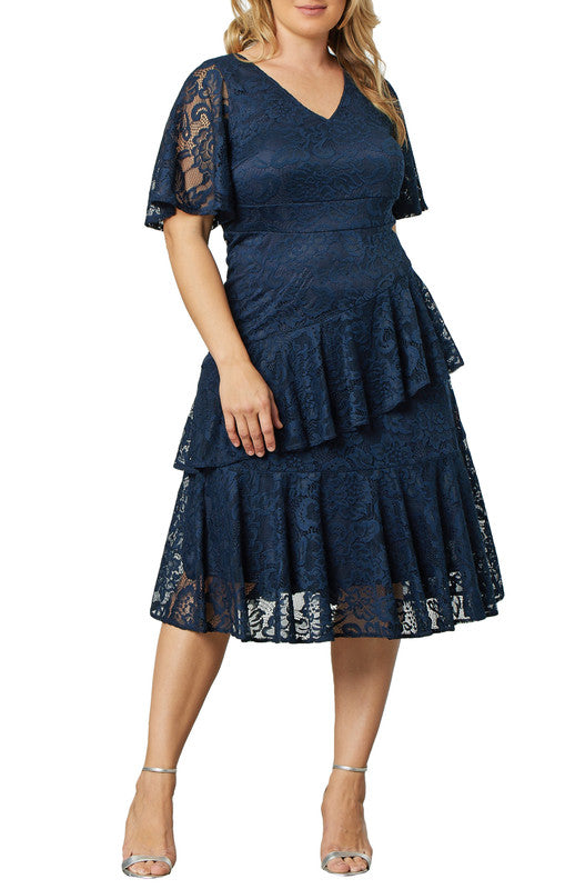 Lace Affair Cocktail Dress - Plus