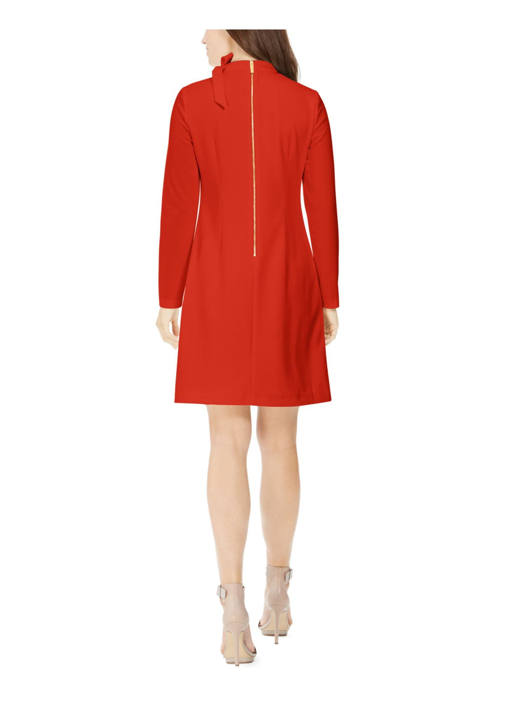 Calvin Klein Women's Tie Neck Scuba Crepe Dress Red Size 6