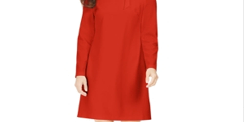 Calvin Klein Women's Tie Neck Scuba Crepe Dress Red Size 6