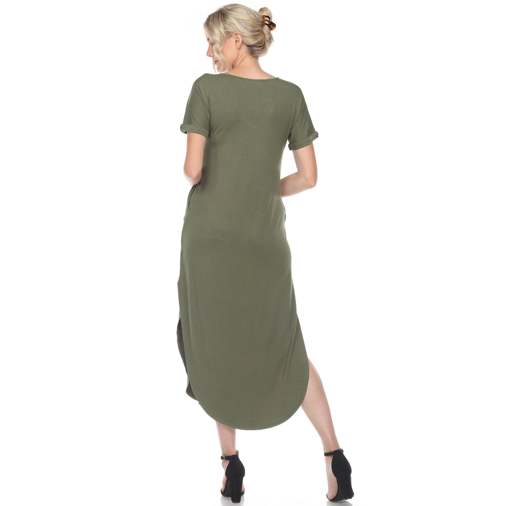 Women's Short Sleeve V-neck Maxi Dress (5 Colors Available)