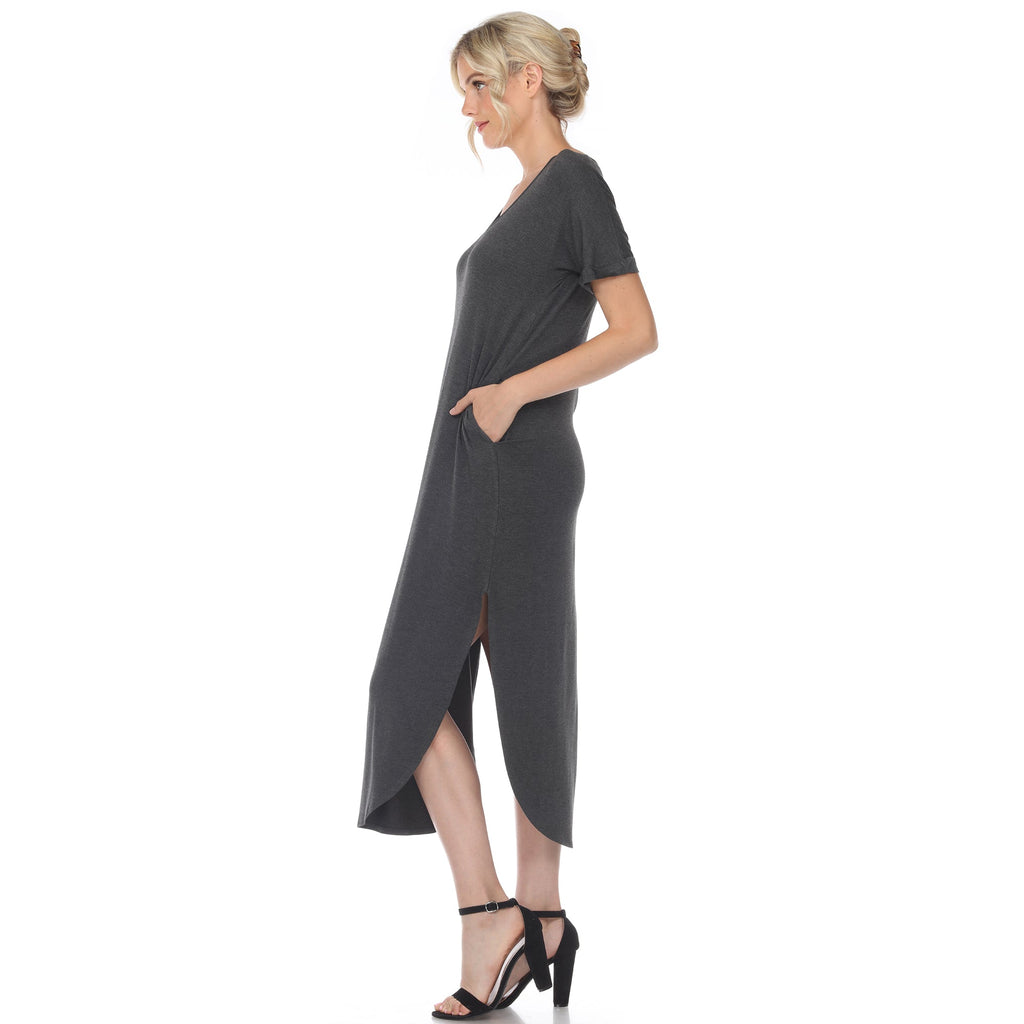 Women's Short Sleeve V-neck Maxi Dress (5 Colors Available)