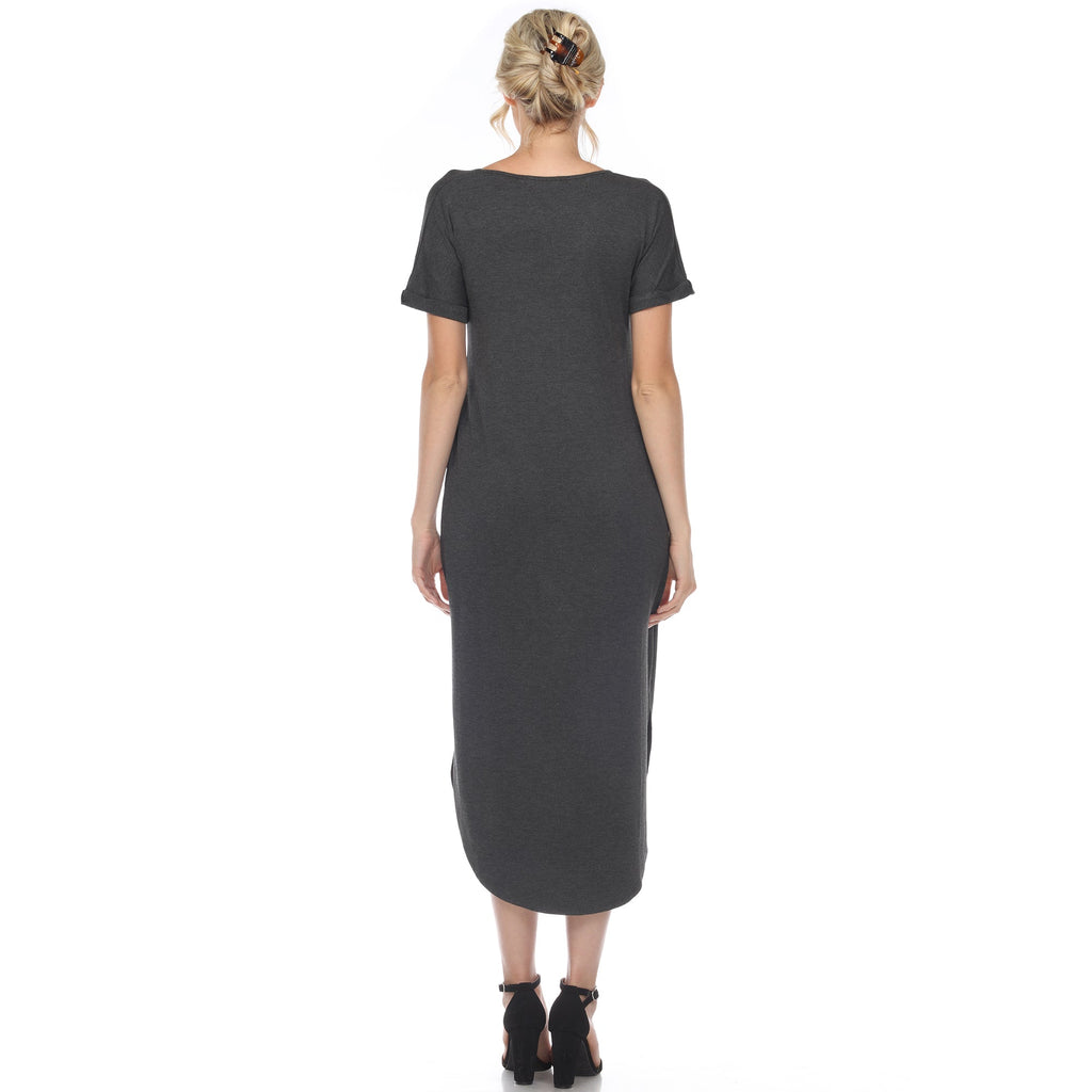 Women's Short Sleeve V-neck Maxi Dress (5 Colors Available)