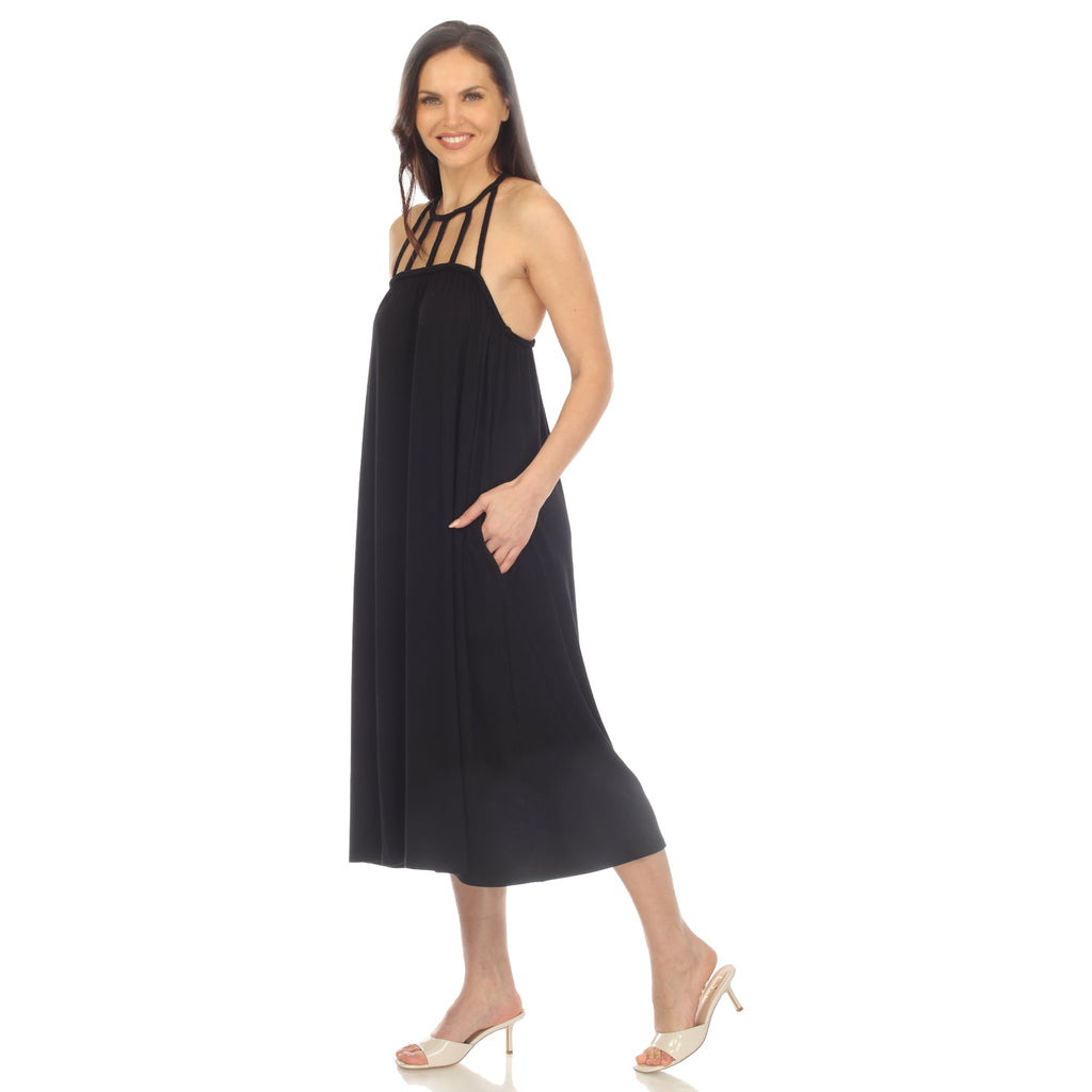 Women's Braided Strap Midi Dress (3 Colors Available)