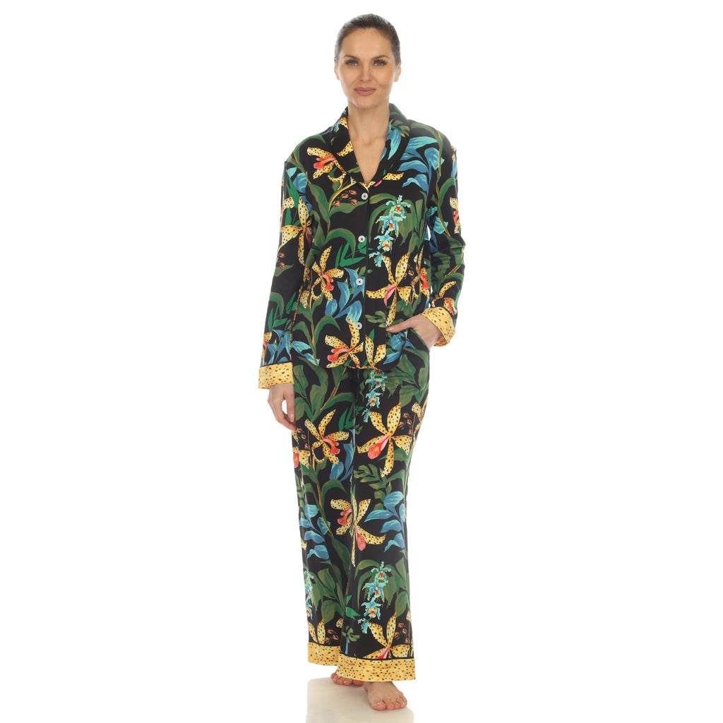 Women's Two Piece Wildflower Print Pajama Set