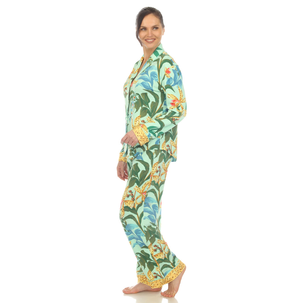 Women's Two Piece Wildflower Print Pajama Set