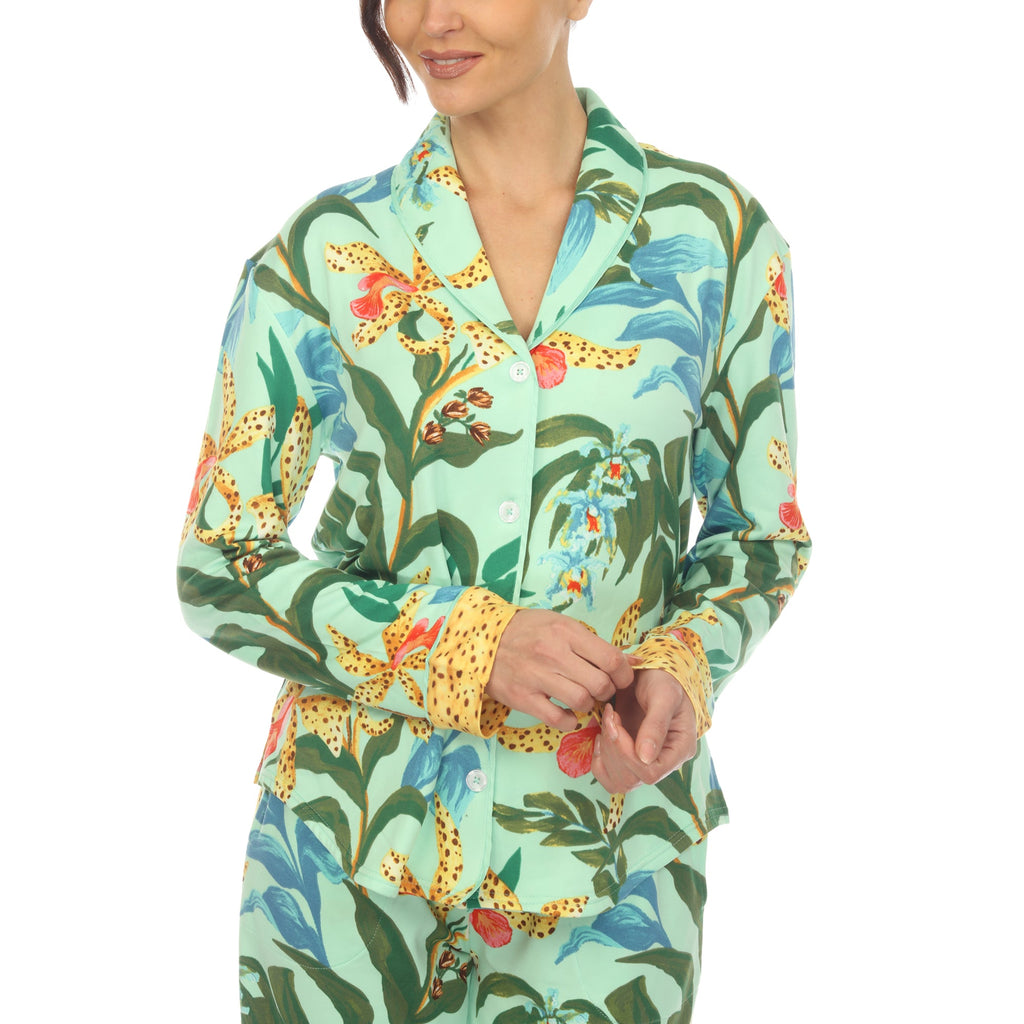 Women's Two Piece Wildflower Print Pajama Set