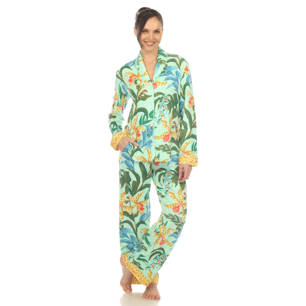 Women's Two Piece Wildflower Print Pajama Set