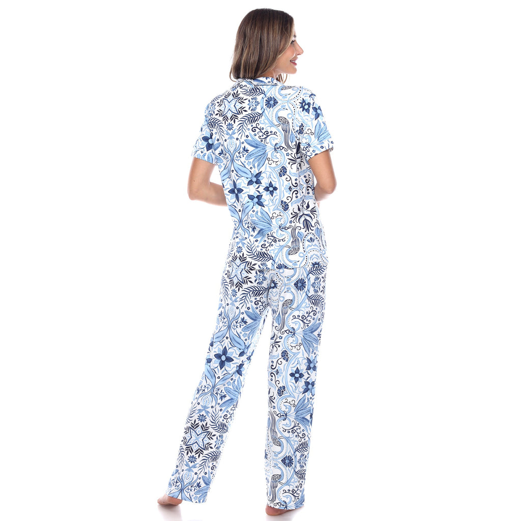 Women's Short Sleeve & Pants Tropical Pajama Set