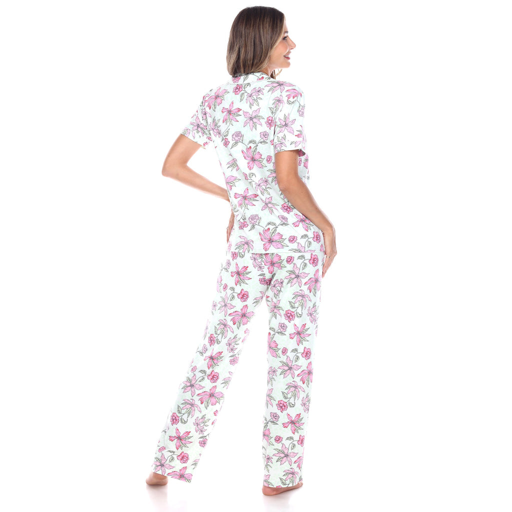 Women's Short Sleeve & Pants Tropical Pajama Set