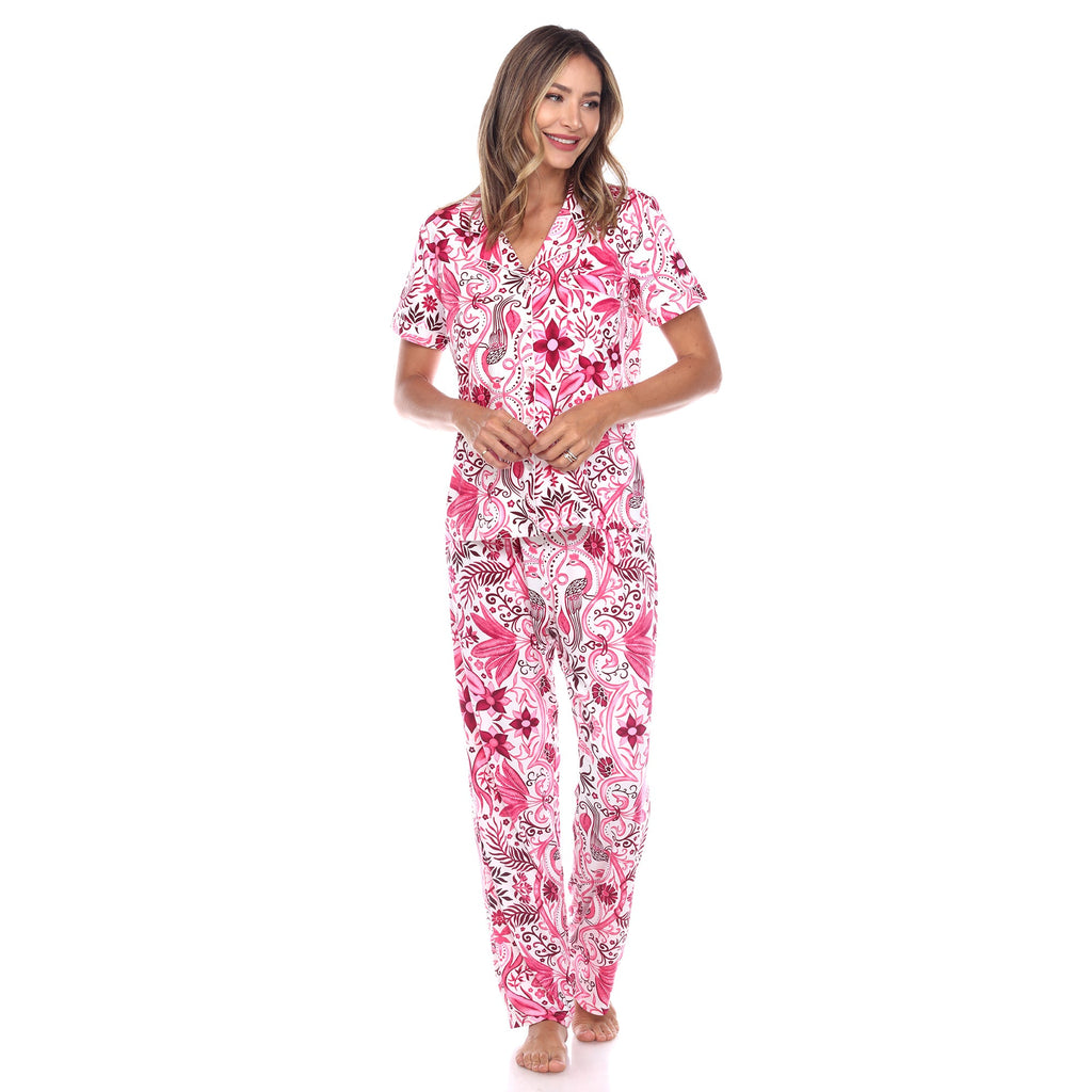 Women's Short Sleeve & Pants Tropical Pajama Set