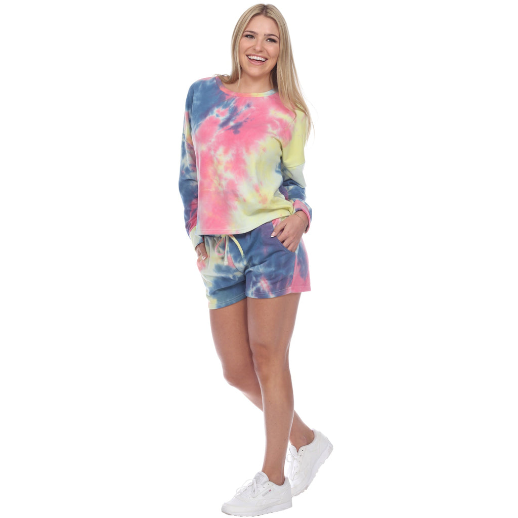 Women's Tie Dye Lounge Top & Shorts Set