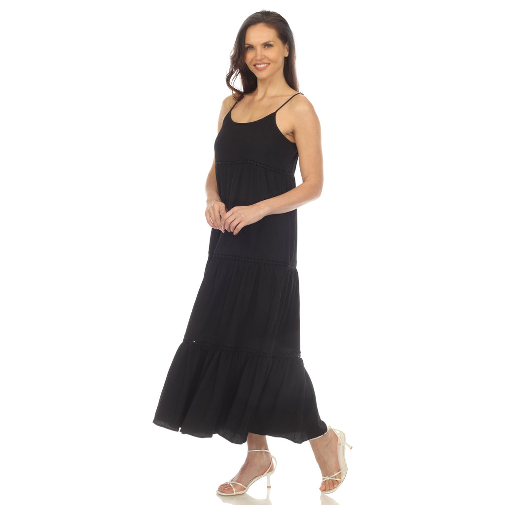 Women's Scoop Neck Tiered Maxi Dress (5 Colors Available)