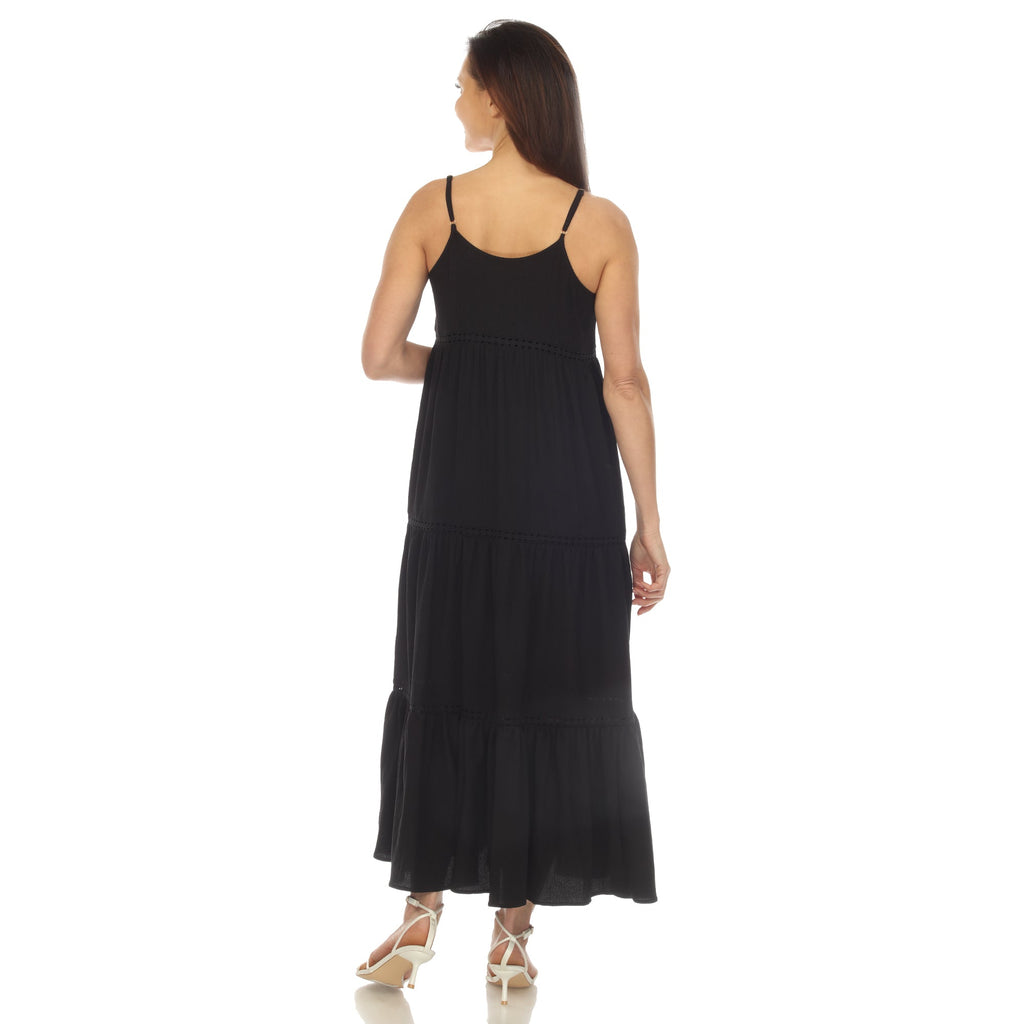 Women's Scoop Neck Tiered Maxi Dress (5 Colors Available)