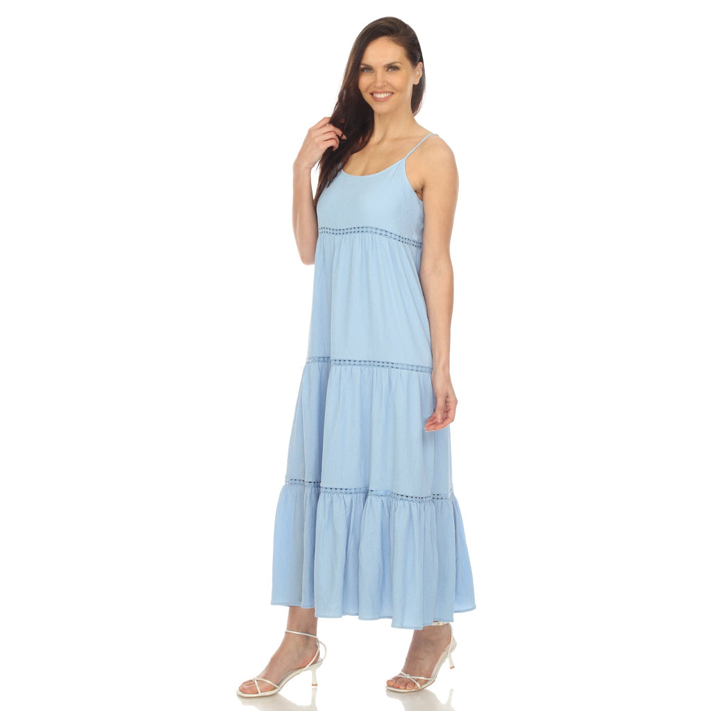 Women's Scoop Neck Tiered Maxi Dress (5 Colors Available)