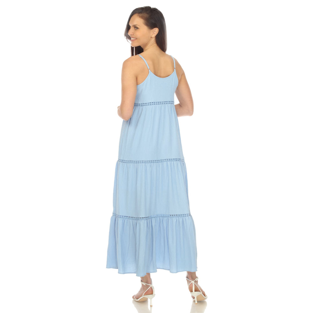 Women's Scoop Neck Tiered Maxi Dress (5 Colors Available)