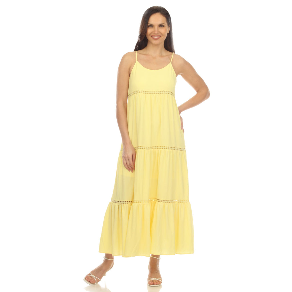 Women's Scoop Neck Tiered Maxi Dress (5 Colors Available)