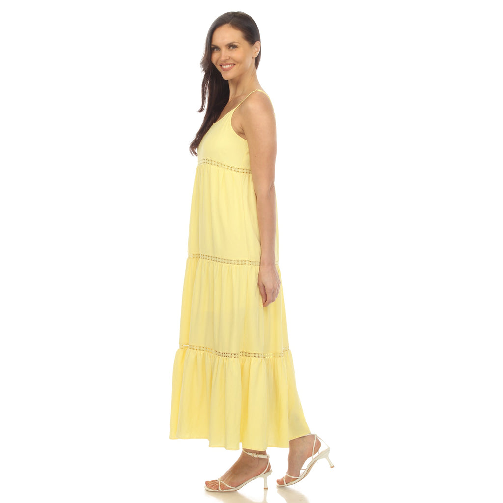 Women's Scoop Neck Tiered Maxi Dress (5 Colors Available)