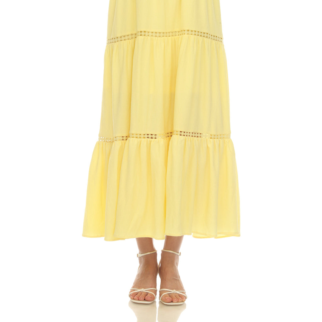 Women's Scoop Neck Tiered Maxi Dress (5 Colors Available)