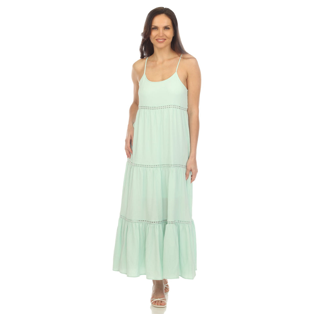 Women's Scoop Neck Tiered Maxi Dress (5 Colors Available)