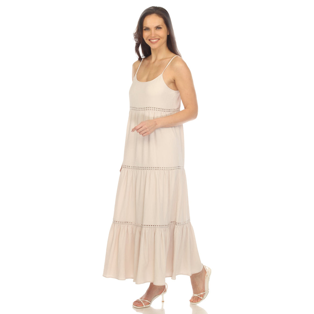 Women's Scoop Neck Tiered Maxi Dress (5 Colors Available)