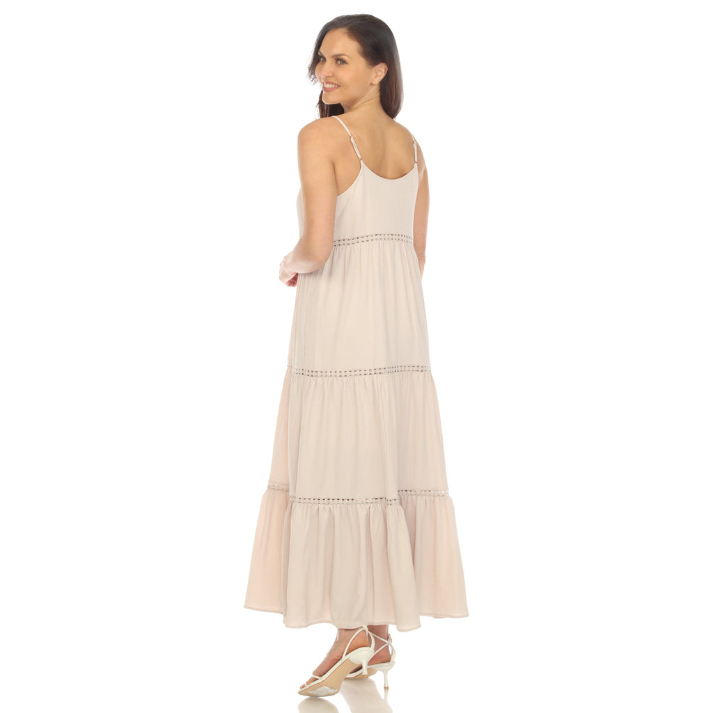 Women's Scoop Neck Tiered Maxi Dress (5 Colors Available)