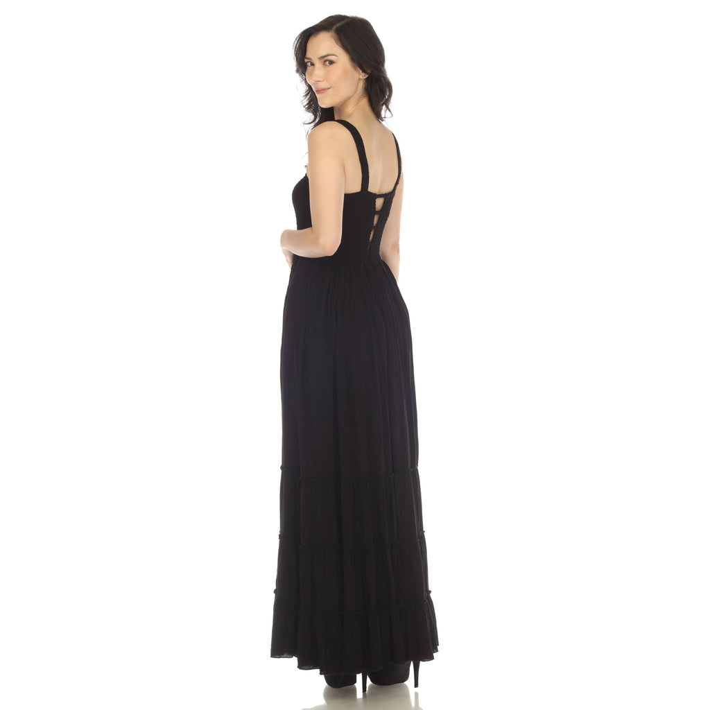 Women's Smocked Ruffle Maxi Dress