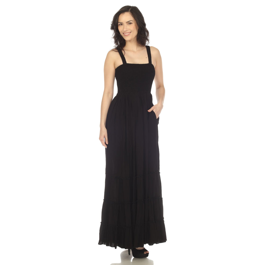 Women's Smocked Ruffle Maxi Dress