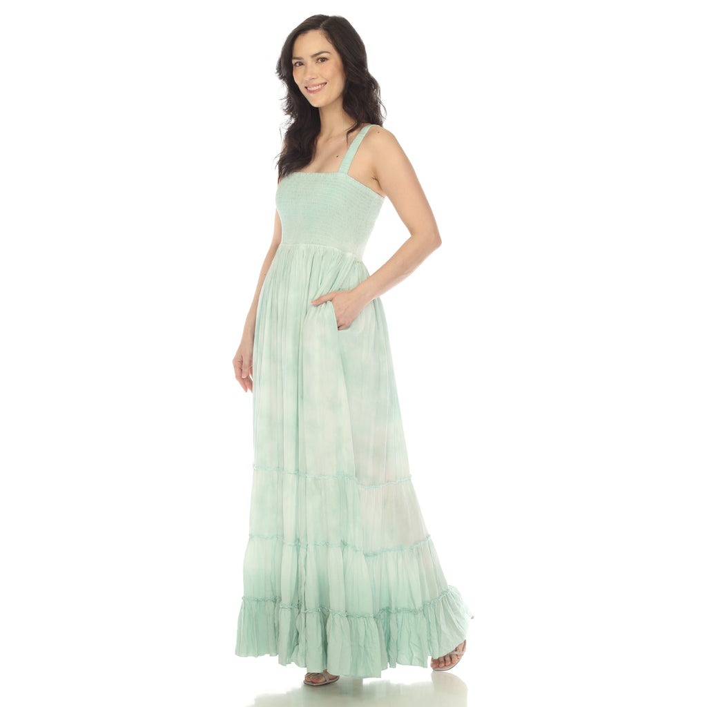 Women's Smocked Ruffle Maxi Dress