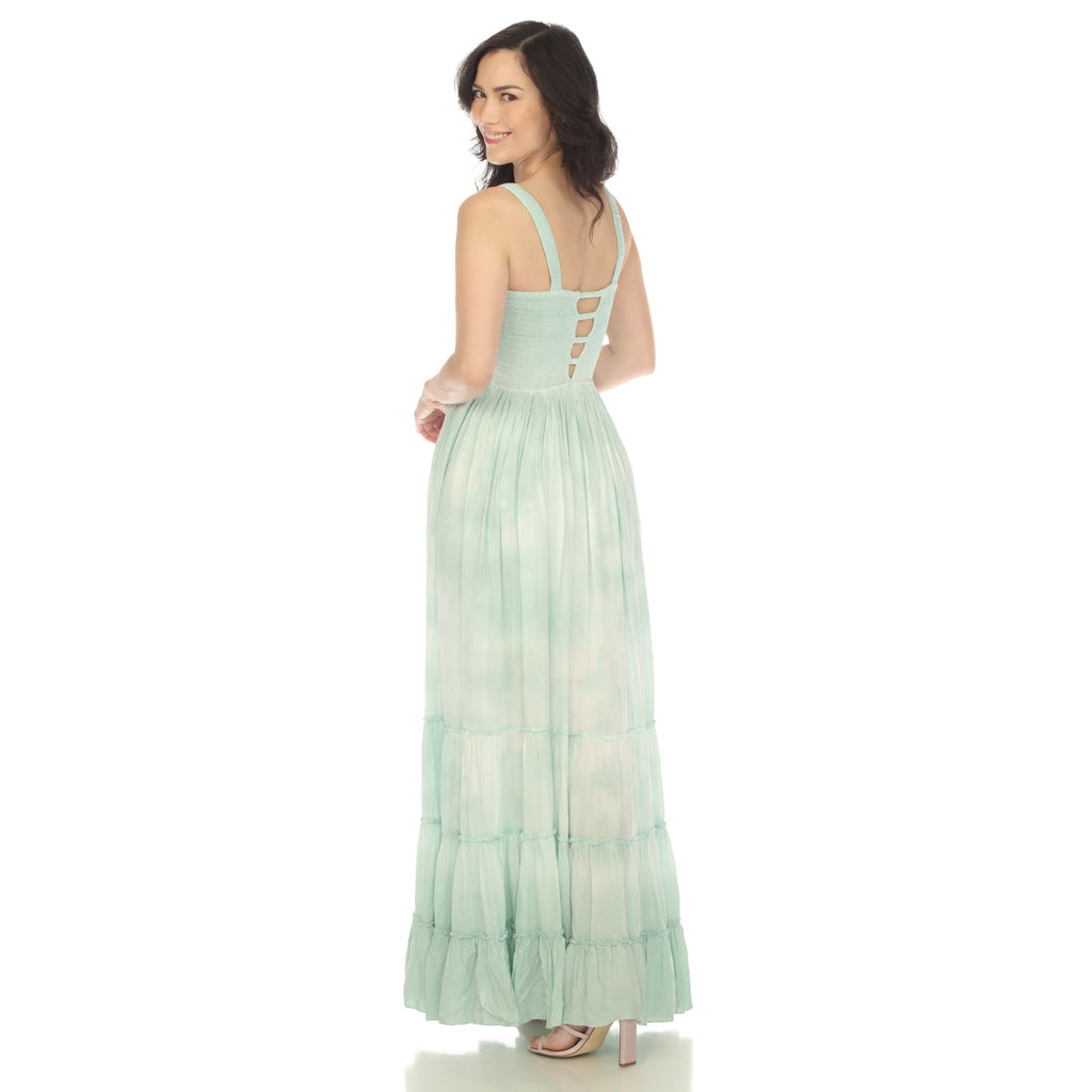 Women's Smocked Ruffle Maxi Dress