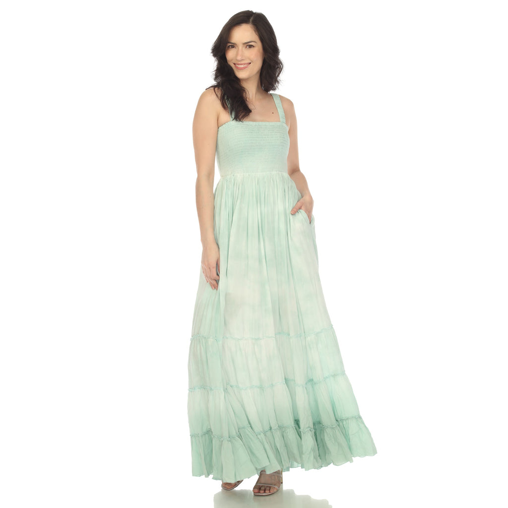 Women's Smocked Ruffle Maxi Dress